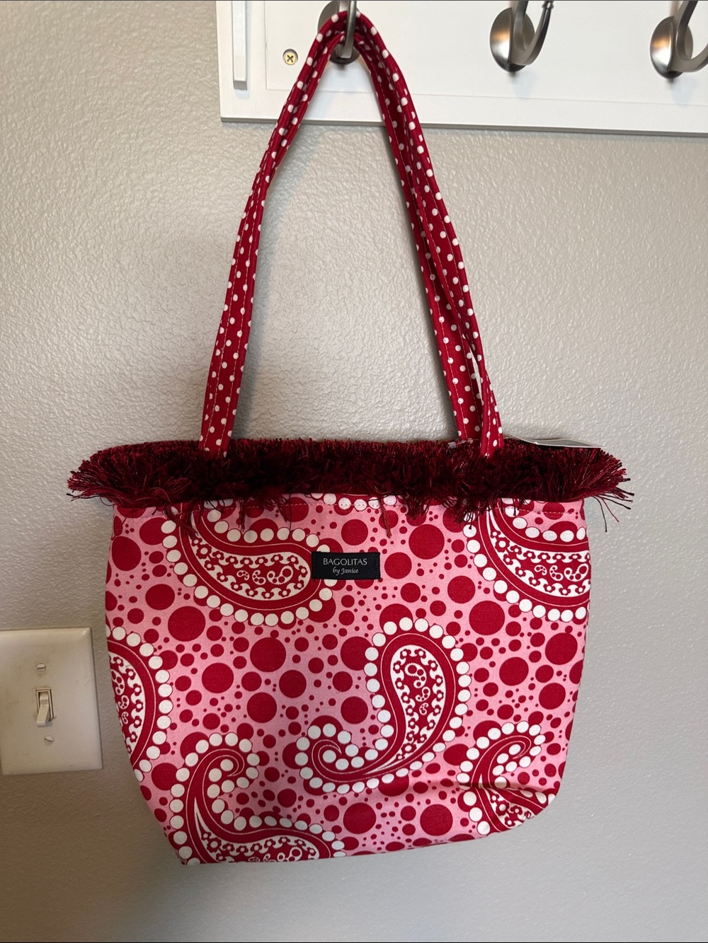 Red Paisley Fringe Tote